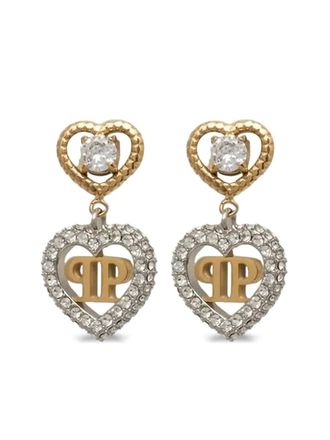 Philipp Plein Oorbellen met hart-bedel - Goud