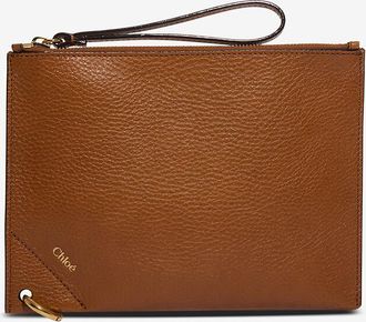 Chlo&eacute; Rechteckige Handtasche aus genarbtem Leder Spin