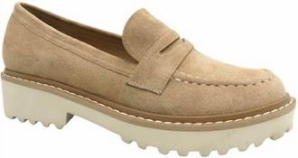 Pierre Dumas Womens Mora-1 Loafer In Taupe Faux Suede