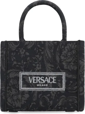 Versace Womens Athena Mini Tote Bag Black Polyamide