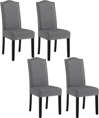 Woltu Silla de cocina 4 juegos. Silla de restaurante con respaldo alto y patas de madera maciza. Sala de estar con silla acolchada. Decorado con