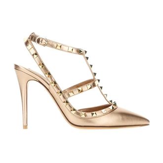 Valentino Garavani Pumps, female, Pink, Size: 10 US Rockstud Pump in Laminated Nappa Leather 100Mm