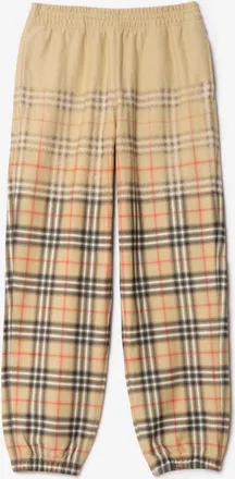 Burberry Gradient Check Cotton Jogging Pants