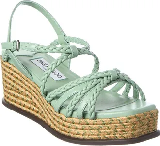 Jimmy Choo London Nyra 60 Leather Wedge Sandal