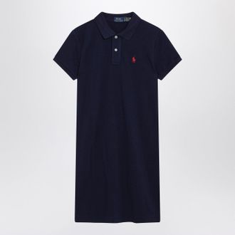 Polo Ralph Lauren Mini Abito A Polo In Cotone Blu Navy
