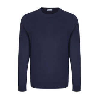 Malo Round-neck Knitwear, male, Blue, Size: 2XL Blue Sweater Collection