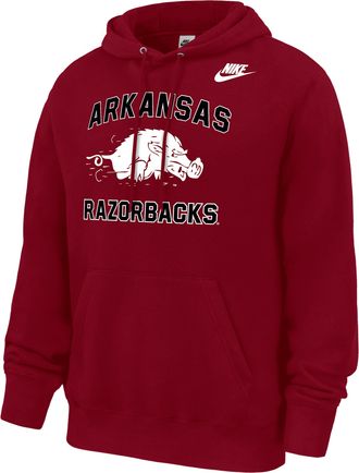 Nike Arkansas Razorbacks Club Nike Mens Football Fleece Pullover Hoodie in Red | M31233P394ARKS-CRM