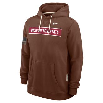 Nike Washington State 2026 Military Appreciation Nike Mens Dri-FIT College Pullover Hoodie in Brown | IV9968-255