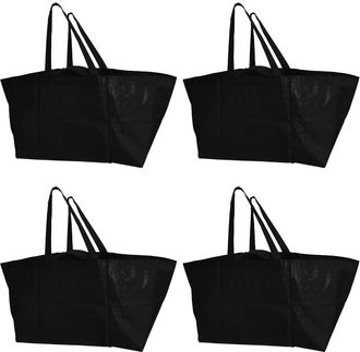 Generic Haul-It-All Extra-Large Reusable Shopping Bag - Heavy Duty Open-Top Tote with Handles, 18-Gallon Capacity, Blue, Pack of 4 (Black (4 Pack))
