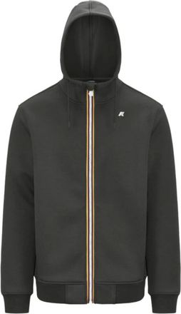 K-Way Hoodies & sweatvesten, Heren, Groen, L, Polyester, Groen Zwart Sweatshirt Lichtgewicht Scuba Jas