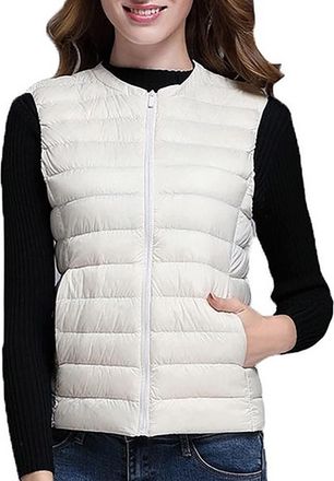 Generic WomenS Gilets Lightweight - WomenS Quilted Gilets Solid Color WomenS Down Jacket Vest Fashion V Neck Womens Puffer Waistcoat Full Zip WomenS Outerwear
