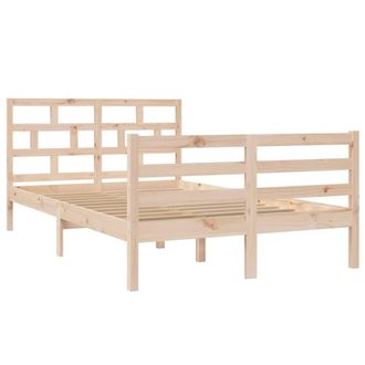 Berkfield Home Beautiful Bed Frame Solid Wood Pine 120x200 cm in Light Tan | Size: Small Double