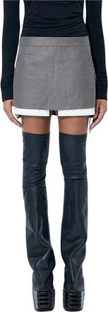 Rick Owens Fog Cutoff Mini Rok - Dames - Korte rokken - Grijs - M - Rokken