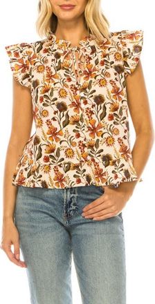 A Collective Story Floral Ruffle Hem Top in Sheer Pink at Nordstrom, Size X-Large