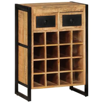Berkfield Home Wine Rack for 16 Bottles Solid Wood Mango in Brown
