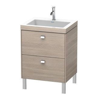 Duravit Lavabo Para Muebles Duravit Brioso C-bonded Con Base De 60,0x48,0 Cm, 2 Extra&iacute;bles, Sin Rebosadero, Con Banco Para Grifos, 1 Agujero Para Grifos, Colo
