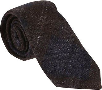 Brunello Cucinelli Brunello Cucinelli Mens Textured Silk Tie - Dark Grey Cashmere - One Size