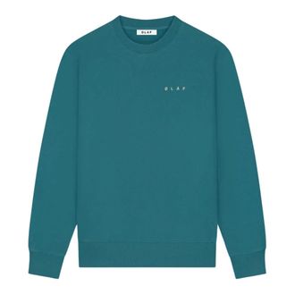 Olaf Hussein Sweatshirts, male, Green, Size: XL Dotted Face Crewneck