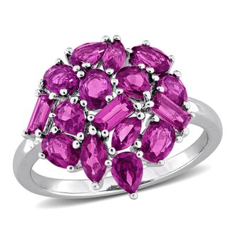 Mimi & Max Multi-Shape Gemstone Cluster Ring Sterling Silver