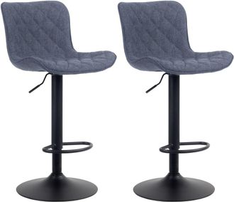 Clp Set de 2 Taburetes de bar regulable en Tela Azul