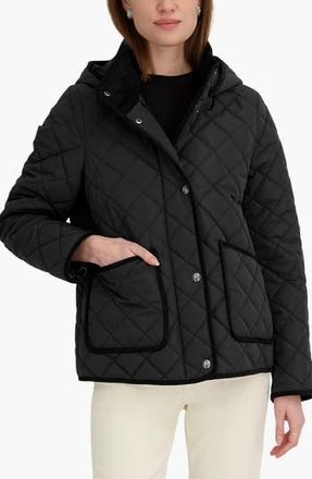 Elie Tahari Rose Hooded Quilted Jacket in Black at Nordstrom Rack, Size X-Small