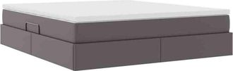 vidaXL Storage Bed with Mattress Grey 180 x 200 cm Faux Leather vidaXL