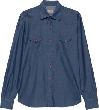 Barba Camicia in Denim - - Shirts - Uomo - Blu - 2XL