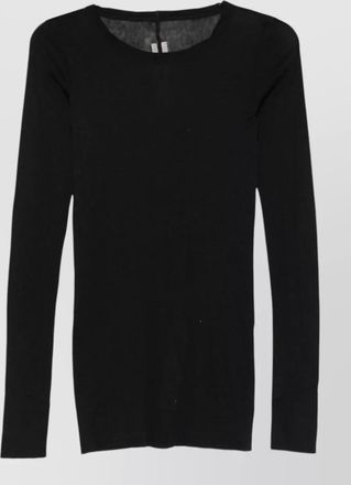 Rick Owens long sleeve rib top sheer detail