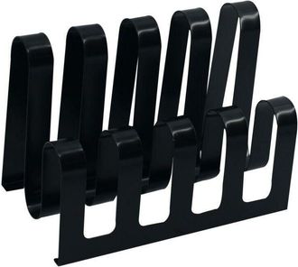 Vacchetti Vacchetti - Portarrevistas De Metal Negro Con 4 Compartimentos 31x19x22 Cm