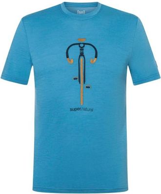 super.natural Vintage Bike Tee Merinoshirt f&uuml;r Herren | blau