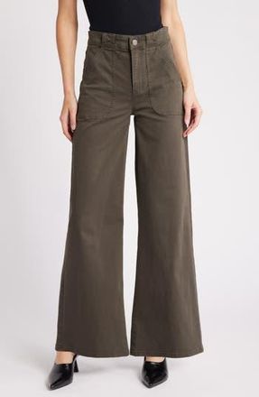 Frame Denim Modern Patch Pocket Wide Leg Pants in Rich Military at Nordstrom Rack, Size 24