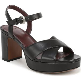 Vince Ericka Ankle Strap Platform Sandal in Black at Nordstrom, Size 8.5