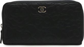 Chanel Black Leather Long Wallet (Bi-Fold) (Pre-Owned)