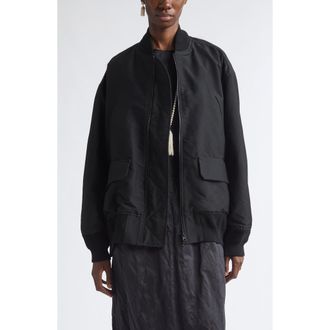 Nackiy&eacute; Aviator Oversize Jacket in Noir at Nordstrom, Size 36