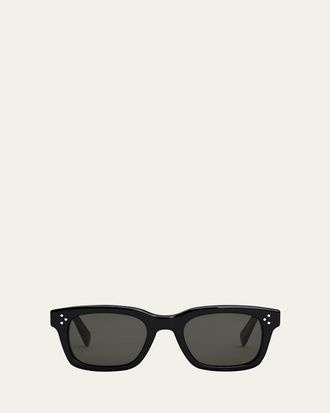 Celine Mens Havana Rectangle Logo Sunglasses