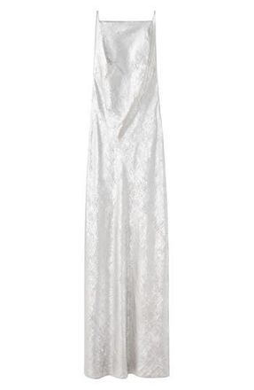 Mango x Kaia Gerber Metallic Open Back Gown in Silver at Nordstrom Rack, Size 6