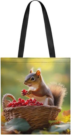 Generic Squirrel Printed Tote Bag for Women Men Shoulder Bags Purses Pouch Handbags