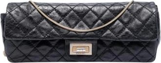 Chanel Pre-owned East West Flap - Dames - Vintage Schoudertas - Zwart - ONE Size - Leer - Vintage