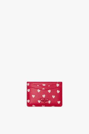 Ganni Red Bou Card Holder with Dots