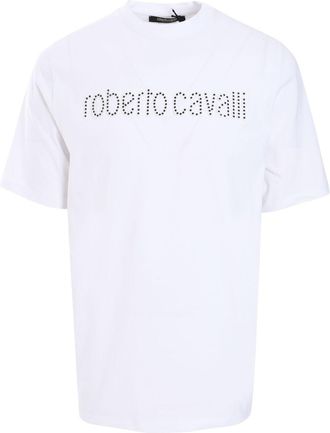 Roberto Cavalli T-shirt in cotone con logo - Bianco