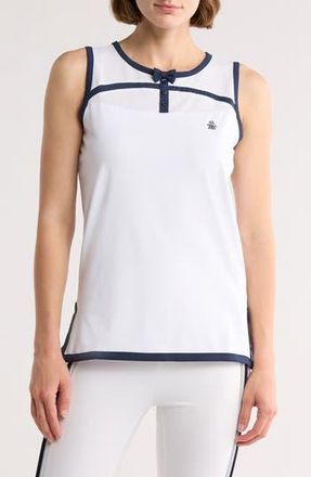 Original Penguin Bow Mixed Media Tank in Bright White at Nordstrom Rack, Size X-Small