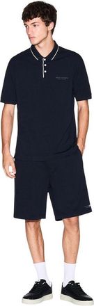 A|X Armani Exchange Cotton Drawstring Shorts - Blue