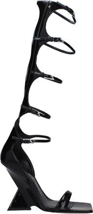 The Attico Leren Stiletto Hak Sandalen - Dames - Sandalen met hakken - Zwart - 38 EU - Leer - Schoenen
