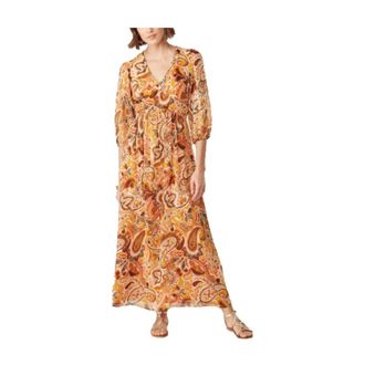 Nafnaf Ksahara -jurk - Dames - Casual kleedjes - Oranje - M - Polyester - Kleedjes
