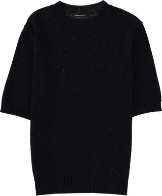 Fabiana Filippi Sparkle Knit Top - Dames - Ronde hals truien - Blauw - S - Truien & Vesten