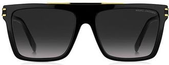 Marc Jacobs 58mm Rectangle Sunglasses in Black /Grey Shaded at Nordstrom