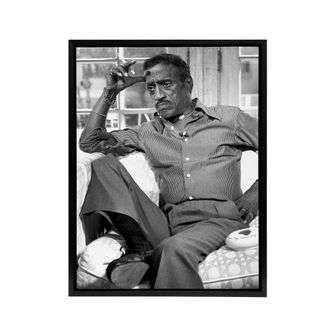 Artery8 Allen Warren Portrait Photo Sammy Davis Jr Framed Canvas Wall Art Print in Grey | Size: W24 x H32