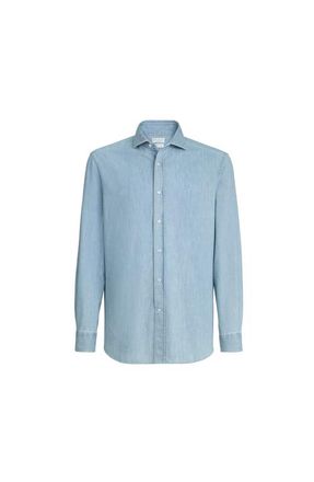 Brunello Cucinelli Lightweight denim shirt in Light Blue Denim at Nordstrom, Size Xxx-Large Eu