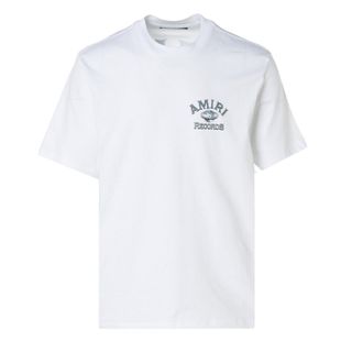 Amiri Mens Global Records Logo White T-Shirt Cotton - Size Large