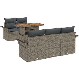 vidaXL Vidaxl - Conjunto De Sof&aacute; De Jard&iacute;n 6 Pcs Gris 100 X 55 X 73 Cm